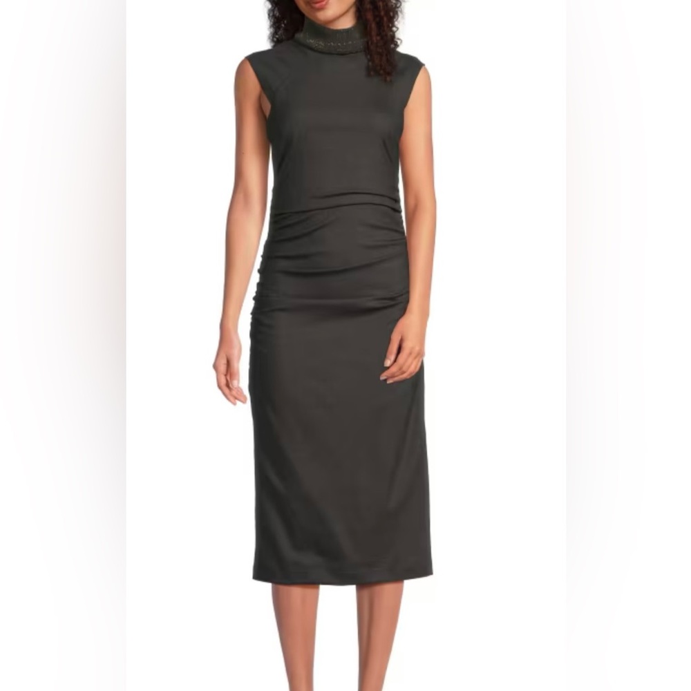 Brunello Cucinelli gray stretch wool dress